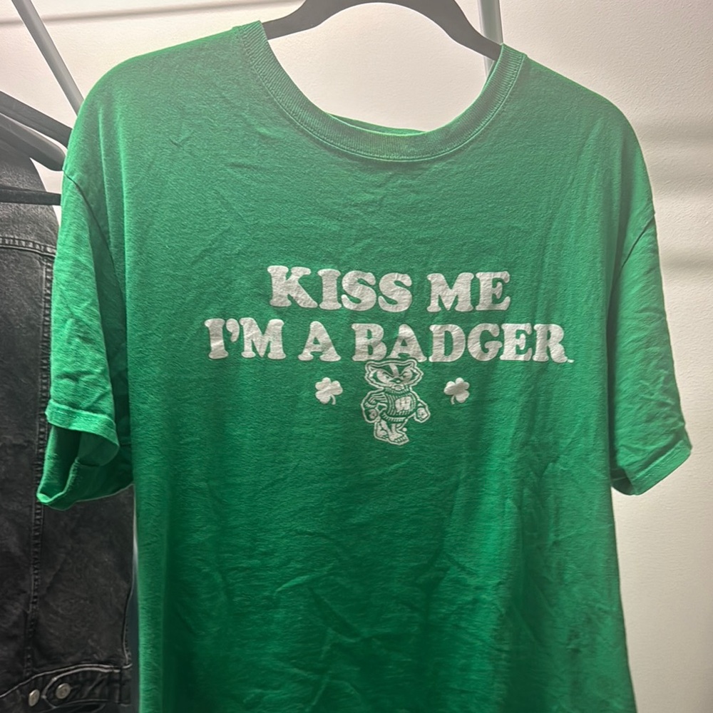 Green 'Kiss Me I'm a Badger' T-Shirt